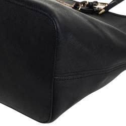 Pre Owned Michael Kors Black Leather Large Jet Set Travel Tote