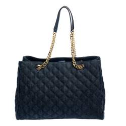 مملوكة مسبقًا Michael Kors Blue Quilted Denim Susannah Tote