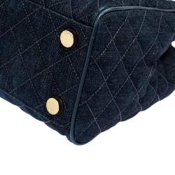 مملوكة مسبقًا Michael Kors Blue Quilted Denim Susannah Tote