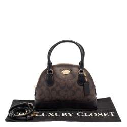 Pre Owned Coach Signature Canvas Dome Crossbody Bag