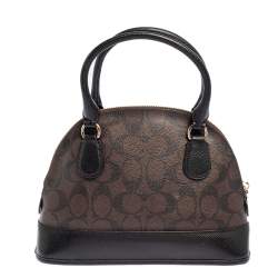 Pre Owned Coach Signature Canvas Dome Crossbody Bag