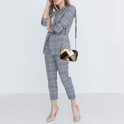 Pre Owned Micheal Kors Multicolor Python Embossed Leather and Leather Jet Set Camera Crossbody Bag