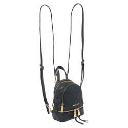 Pre Owned حقيبة ظهر مايكل كورس ريا صغيرة جلد مبطن أزرق