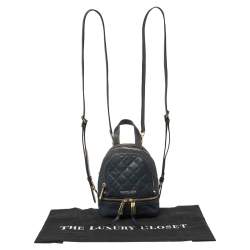 Pre Owned حقيبة ظهر مايكل كورس ريا صغيرة جلد مبطن أزرق