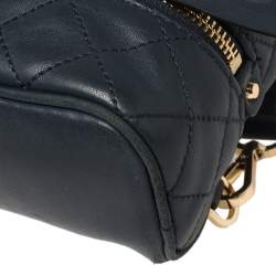 Pre Owned حقيبة ظهر مايكل كورس ريا صغيرة جلد مبطن أزرق