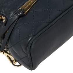 Pre Owned حقيبة ظهر مايكل كورس ريا صغيرة جلد مبطن أزرق