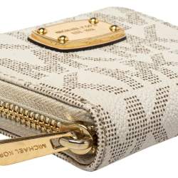 Pre Owned محفظة مايكل كورس كومباكت بيج/ أبيض