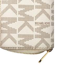 Pre Owned محفظة مايكل كورس كومباكت بيج/ أبيض