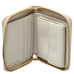 Pre Owned محفظة مايكل كورس كومباكت بيج/ أبيض