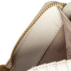 Pre Owned محفظة مايكل كورس كومباكت بيج/ أبيض