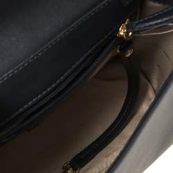Pre Owned Michael Kors Navy Blue Leather Medium Whitney Top Handle Bag