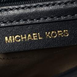 Pre Owned Michael Kors Navy Blue Leather Medium Whitney Top Handle Bag