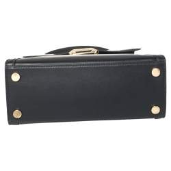 Pre Owned Michael Kors Navy Blue Leather Medium Whitney Top Handle Bag