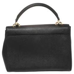 Pre Owned Michael Kors Black Leather Small Ava Top Handle Bag
