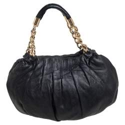 Pre Owned حقيبة هوبو مايكل كورس أيرين جلد أسود