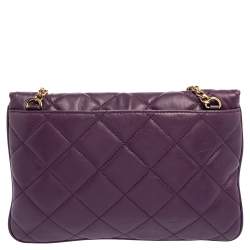 Pre Owned Michael Kors Purple Quilted Leather Sloan Chain Bag