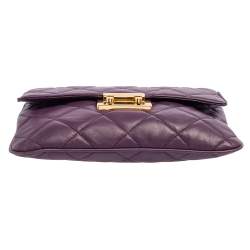 Pre Owned Michael Kors Purple Quilted Leather Sloan Chain Bag