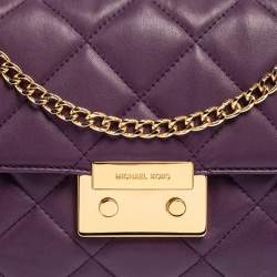 Pre Owned Michael Kors Purple Quilted Leather Sloan Chain Bag