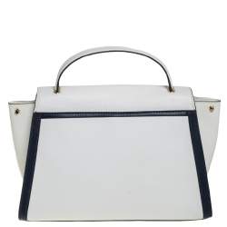 Pre Owned Michael Kors White Leather Large Whitney Top Handle Bag