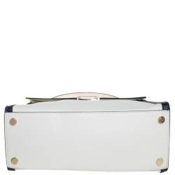 Pre Owned Michael Kors White Leather Large Whitney Top Handle Bag