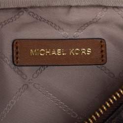 Pre Owned Michael Kors Brown/Tan Signature Coated Canvas and Leather Mott Belt Bag