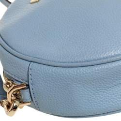 Pre Owned Michael Kors Blue Leather Round Crossbody Bag