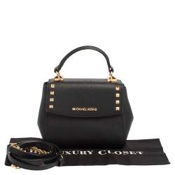 Pre Owned Michael Kors Black Leather Mini Karla Top Handle Bag