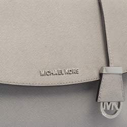 Pre Owned Michael Kors Grey Leather Medium Ava Top Handle Bag