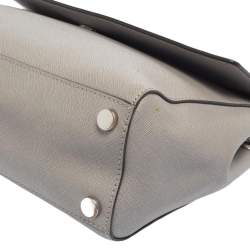 Pre Owned Michael Kors Grey Leather Medium Ava Top Handle Bag
