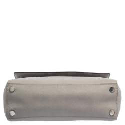 Pre Owned Michael Kors Grey Leather Medium Ava Top Handle Bag
