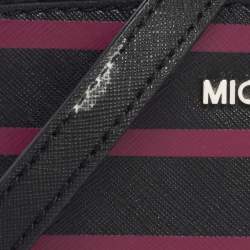 Pre Owned Michael Kors Black/Pink Saffiano Leather Mini Selma Crossbody Bag