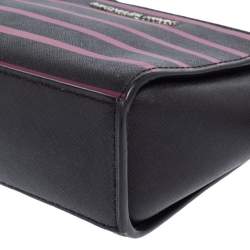 Pre Owned Michael Kors Black/Pink Saffiano Leather Mini Selma Crossbody Bag