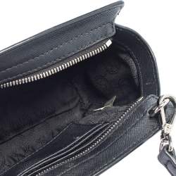 Pre Owned Michael Kors Black/Pink Saffiano Leather Mini Selma Crossbody Bag