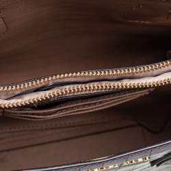 Pre Owned Michael Kors Plum Croc Embossed Leather Mini Mercer Tote