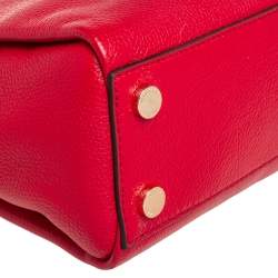 Pre Owned Michael Kors Red Pebbled Leather Small Maxine Satchel