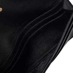 Pre Owned Michael Kors Black Leather Flap Continental Wallet