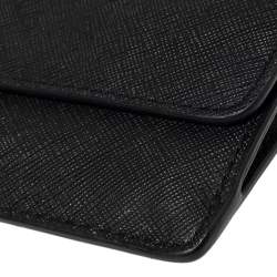 Pre Owned Michael Kors Black Leather Flap Continental Wallet