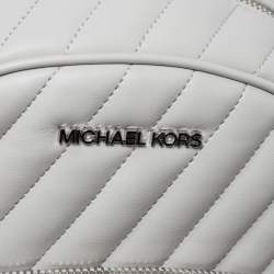 Pre Owned حقيبة ظهر مايكل كورس آبي جلد رصاصي متوسطة 