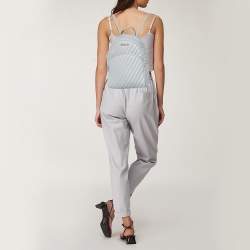 Pre Owned حقيبة ظهر مايكل كورس آبي جلد رصاصي متوسطة 