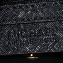Pre Owned Michael Michael Kors Navy Blue Leather Hamilton Mini Tote