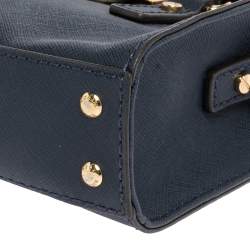 Pre Owned Michael Michael Kors Navy Blue Leather Hamilton Mini Tote