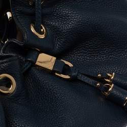 Pre Owned حقيبة كتف مايكل مايكل كورس كامدن جلد أزرق برباط كبيرة 