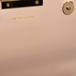 مملوكة مسبقًا حقيبة كتف مايكل كورس جاد جلد وكانفاس مقوى مونوغرامي بيج/ بني 