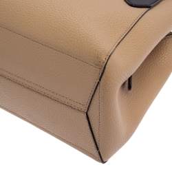 Pre Owned Michael Kors Beige Leather Kimberly Satchel