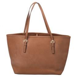 Pre Owned حقيبة يد توتس مايكل كورس جيت سيت جلد بني