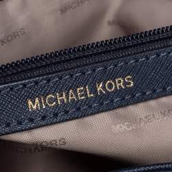 Pre Owned Michael Kors Navy Blue Leather Small Ava Top Handle Bag