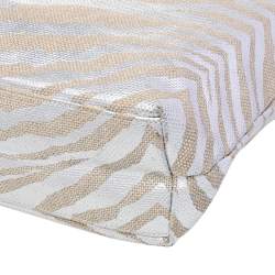 Pre Owned Michael Kors Silver/Beige Canvas And Patent Leather Tote