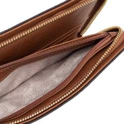 Pre Owned محفظة مايكل كورس هاميلتون جلد بيج ذات سحاب ملتف