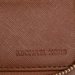 Pre Owned محفظة مايكل كورس هاميلتون جلد بيج ذات سحاب ملتف