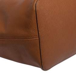 Pre Owned Michael Kors Brown Leather Large Jet Set Travel Tote